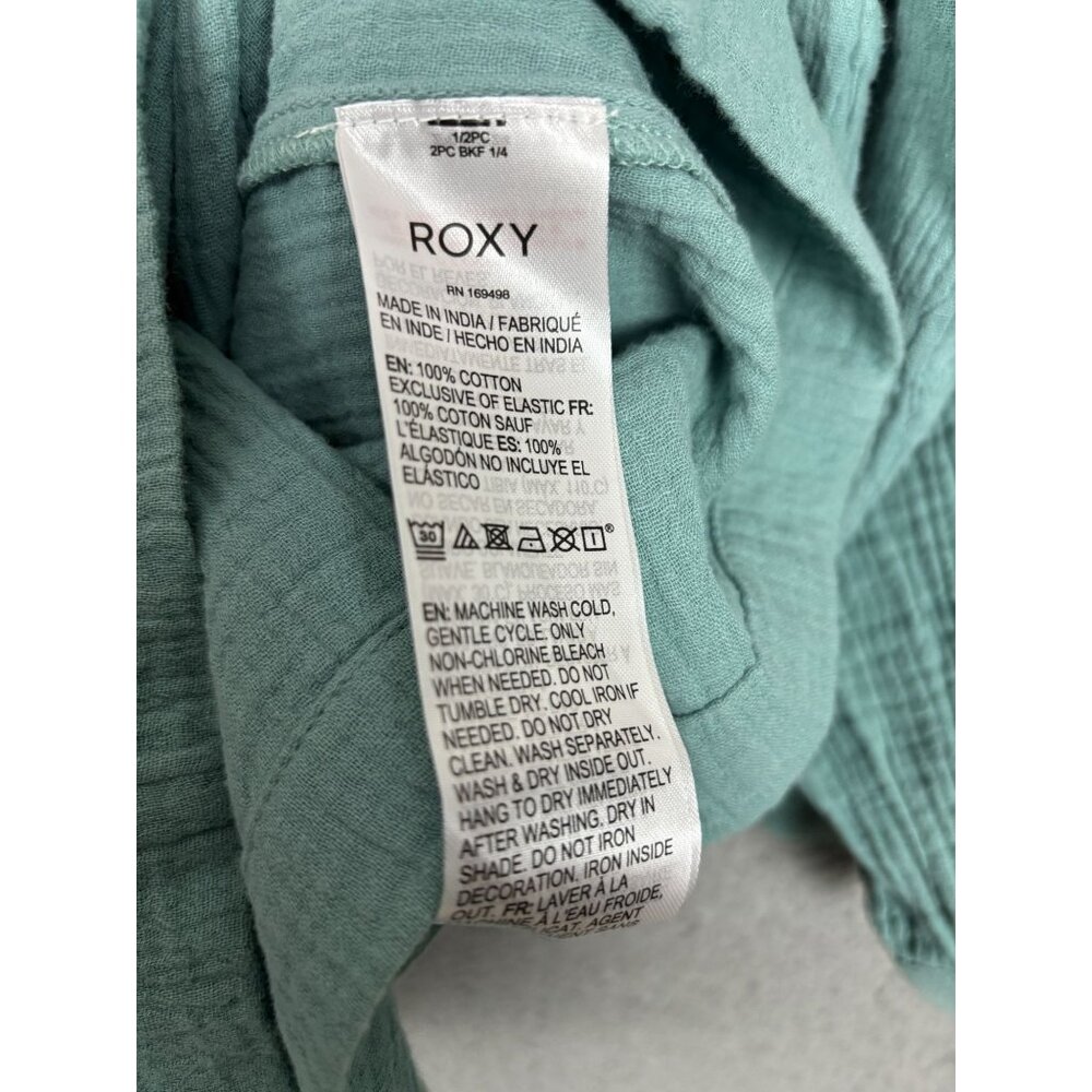 Roxy Juniors' Women's V-Neck Peasant Mini Dress Mineral Blue Size Large NWTs - Picture 7 of 8